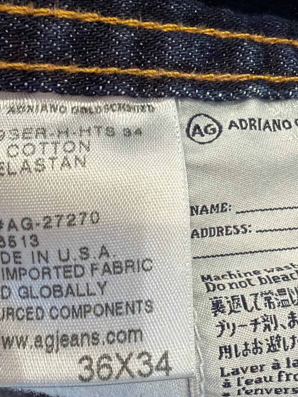 Ag Adriano Goldschmied Protege Straight leg Jeans